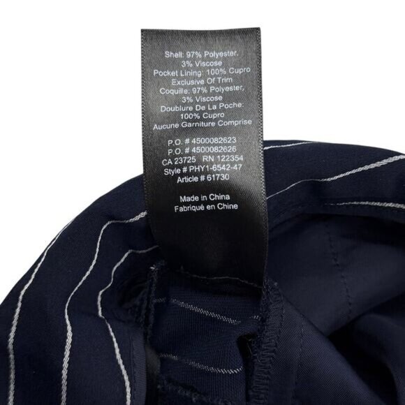 BABATON Aritzia Modesto Pinstripe Tapered Straight Leg Trouser Pant Sz 0 Blue - Picture 7 of 8